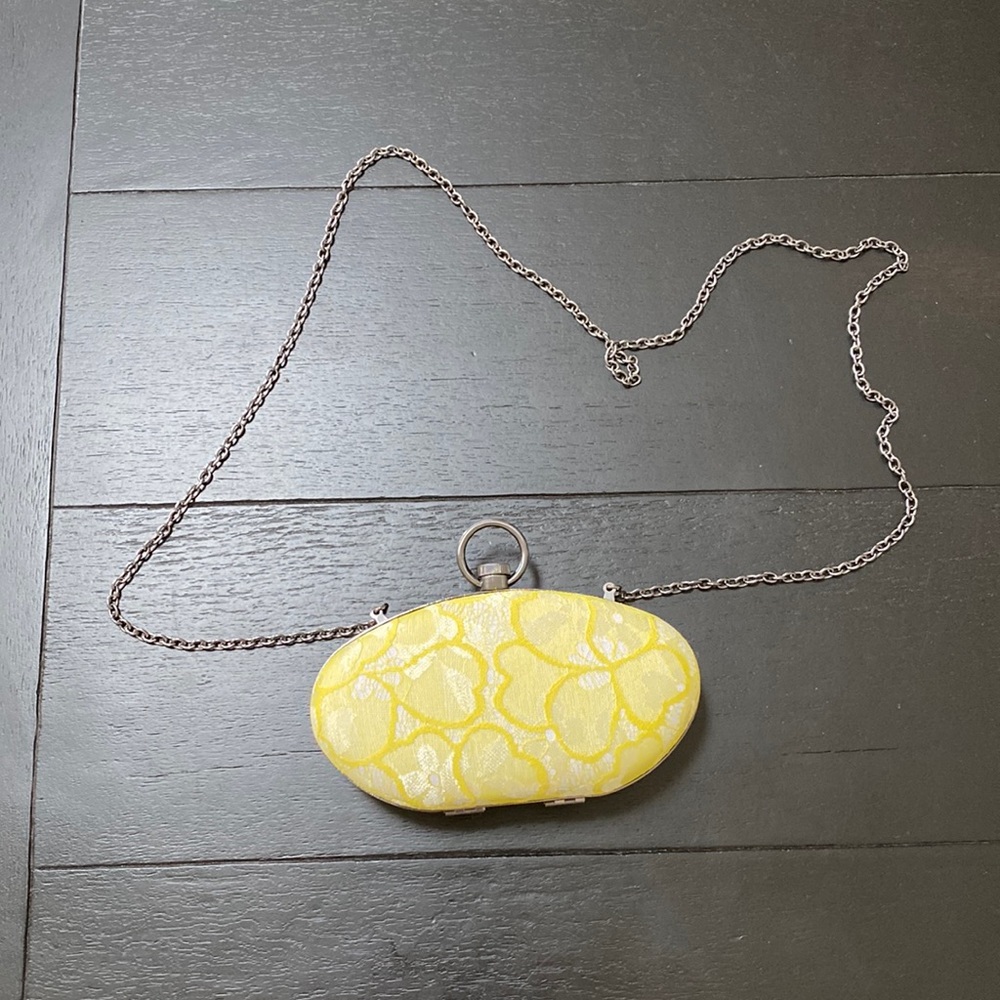 Prabal Gurung for Target Bag. Yellow Floral with Metal Chain and Detailing.